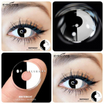 EYESHARE 1Pair Color Contact Lenses for Eyes Multicolored Lenses Anime Cosplay Eye Contacts Halloween White Black Lenses Yearly
