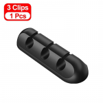 1 tk silikoonist kaabliklambrid USB kaabli korraldaja traadikeeraja lauaarvuti korralik haldusklambrid hiire k&otilde;rvaklappide klaviatuuri juhtmehoidja jaoks 3 clips must