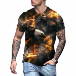 Meeste T-s&auml;rk Suvetopsid Soaring Eagle 3D Prinditud T-s&auml;rgid O Kaelus L&uuml;hikeste varrukatega Loomade graafiline T-s&auml;rk Lahtine meeste liigne riided 5XL