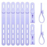 10 tk Silikoonist Kaablihaldusorganisaator Organisaator Sidemed Korduvkasutatavad N&ouml;&ouml;r Elastne K&otilde;rge Kadumiskindlusega Reguleeritav Pehme Kumm helelilla v&auml;rv