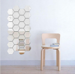 12 tk 3D peegli kuusnurkne vin&uuml;&uuml;l eemaldatav seinakleebis Kodukaunistuse kunst DIY 46*40*23mm must