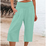 Naiste suvine trendikas vabaaja elastne v&ouml;&ouml;koht k&auml;rbitud p&uuml;ksid, kuurordir&otilde;ivad, rannapuhkuse p&uuml;ksid L sinine