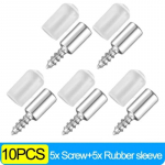 Isekeermestavad kruvikihilised plaadihoidikud riidekapp vaheseina kronsteinid fikseeritud kruvidega riiuli tugipulgad koos libisemiskindla h&uuml;lsiga 10pcs(5set)