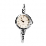 Naiste retroh&otilde;nguline k&auml;ev&otilde;ru roostevabast terasest rihmaga &uuml;mmargune sihverplaadiga kvartsist randmekell