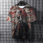 Suvised Meeste Mood Lahedad Samurai T&auml;toveeringuga graafilised t-s&auml;rgid Trend vabaaja harajuku t&auml;navar&otilde;ivad 3D-tr&uuml;kiga hiphop O-kaelusega T-s&auml;rgid Topid S