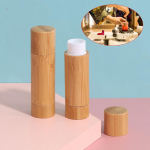 1 tk 4 ml naturaalsest bambusest isetehtud huulepulk, t&uuml;hi toru kosmeetikakonteiner reisipudel 1pc