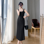 S&uuml;gisene varrukateta &otilde;huke kootud kampsun, naiste 2023. aasta vanaaegne elegantne Bodycon kleidid &Otilde;htuseks seksikas pika kleidirihmaga r&uuml;&uuml; 28118 M punane