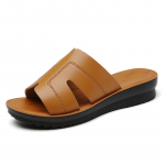 Suvised &uuml;lisuured naiste sandaalid Nahast tugeva kaldega kontsaga kodu sandaalid ema kingad 35 pruun