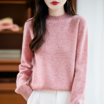 Naiste ka&scaron;miir kampsun Qinghe ka&scaron;miir 30% ka&scaron;miir 70% vill naiste s&uuml;gistalvine ka&scaron;miir kampsun pehme ja soe XXL roosa