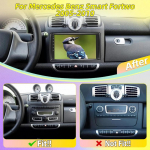 Android 12 Carplay Auto Auto Raadio Smart Fortwo 451 2005 - 2010 jaoks Multimeediapleier 2 Din Navigatsioon GPS Stereo IPS 4-core 1+32CP