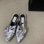 Mood Naiste Suvine Uue Mood Plisseeritud Disainer Lameda Muula Seksikas Terava Varbaga Slip-on &Otilde;ue Kleit Peo Naiste Sandaalid 40 h&otilde;be