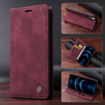 Vintage nahast klapp&uuml;mbris Samsung Galaxy A15 A54 A34 A24 A14 A05S A32 A22 A23 A73 A53 A52S A71 A51 M32 5G M22 rahakotikaardipesa raamatualuse kate Samsung A52 punane