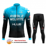 2024 Team Winter Thermal Fliis Rattas&otilde;iduriided Meeste Jersey kost&uuml;&uuml;m &otilde;ues, Soe Rattas&otilde;iduriided Mtb Pika rinnaga p&uuml;kste komplekt L