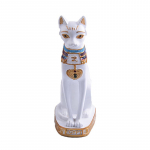 Mini Egiptuse Bastet kassi kuju skulptuur Egiptuse jumalanna kujukeste kodukaunistus valge