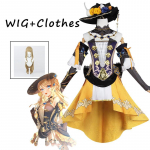 Navia Cosplay kost&uuml;&uuml;m, parukas, m&uuml;tsikomplekt, naiste kleit, &uuml;htne Halloweeni pidu t&uuml;drukutele L-(Suit+Wig+Hat)