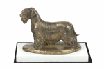 Cesky Terrier, Czech Terrier, Bohemian Terrier - dog figurine, figure on a white base, trophy for Art-Dog dog show exhibition