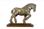 Belgian/Percheron - horse figurine, horse silhouette on wood, prestigious award in the Art-Dog brand competition