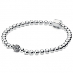 Ehtne 925 Sterling H&otilde;be Roosa Kuld Helmed & Pave Kristall Libisev K&auml;ev&otilde;ru Bangle Sobib Naistele Helme V&otilde;lu DIY Mood Ehted 21cm