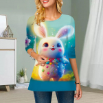 Suures suuruses naiste lilleline, v&auml;rviline j&auml;neseprinter, kaelus, vaba pikkade varrukatega topp XS valge