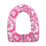 Veekindel Universaalne Big Flower Coral Velvet WC-istmepadi Velcro WC-istme kate Kodu-WC-pott roosa
