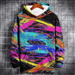 Meeste kapuuts 3D Vikerkaareprint Kvaliteetsed meester&otilde;ivad Igap&auml;evane vabaaja pikkade varrukatega &uuml;lisuur kampsun Street Harajuku pullover S