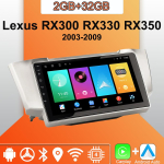 Android Carplay Autoraadio Lexus RX300 RX330 RX350 2003-2009 jaoks Multimeediam&auml;ngija Pea&uuml;ksus Stereo GPS-navigatsioon BT WIFI 2+32GB 1+16GB orange