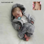 19-tolline 49 cm silikoonist kogu kehaga reborn Baby Doll Levi Wear Plush Romper Realistlikud magavad vasts&uuml;ndinud nukud lastele V&auml;ikelapsele L&otilde;petatud taass&uuml;nninukk j&otilde;ulukink cloth body