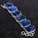 Sodaliit Kivist K&auml;ev&otilde;ru K&auml;sit&ouml;&ouml;ehe 925 Sterling H&otilde;be K&auml;ev&otilde;ru Reguleeritava Ahelaga K&auml;ev&otilde;ru H&auml;mmastav Ehe Vintage K&auml;ev&otilde;ru Kingituseks blue