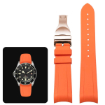 Klassikaline k&otilde;rgekvaliteediline kumer otsaga kummist kellarihm Tudor Black Bay GMT kellarihma jaoks kokkupandava pandlaga Must Sinine Punane 22mm Randmerihm 22mm black