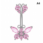 Roostevabast terasest liblikas nabar&otilde;ngas roosa armastuse naba augustamine