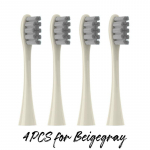 4 TK asendusharjapead Oclean X PRO/Z1/F1/One/Air 2/SE Soft DuPont elektrilise hambaharja vaakumkinnitusega pakitud beež