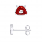 LEA &; ARTHUR - Laste k&otilde;rvar&otilde;ngad "PIG" mustrid 925 tuhandikud h&otilde;bedast roodiumiga kaetud PUNANE Glitter - jalutusk&auml;ru s&uuml;steem