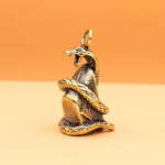 Antiikne messingist madu kuju Miniatuursed kujukesed Zodiac Loomade Lauakaunistus Kaunistused Messingist K&auml;sit&ouml;&ouml; ripats vask