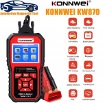 KONNWEI KW870 6V 12V Auto Mootorratta Aku Tester OBD2 Diagnostika T&ouml;&ouml;riist Skanner 2-&uuml;hes K&auml;ivituslaadimise Testimise T&ouml;&ouml;riistad punane