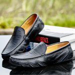 Moodsad Ehtsa Nahast Meeste Vabaajajalatsid Luksusbr&auml;ndi Tossud 2024 Meeste Loaferid Mokassiinid Hingavad Elegantsed Slip-on Mustad S&otilde;idujalatsid 38 must