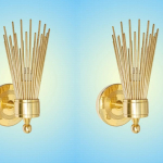 1950ndate Paar Keskaja Messingist Sputnik Skyla Seinakinnitusega Sconce Lampe Valgustus Sconce'id (&Uuml;ksik valgusti variant, 2-ne komplekt)