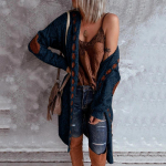 Vintage Naiste &Uuml;lem&otilde;&otilde;duline Kapuutsiga Pikk Kootud Kardigan Mood Vabaaja Dž&ouml;rsi Mantel Lapit&ouml;&ouml; Kampsunid Džemprid Jakk S tumesinine v&auml;rv