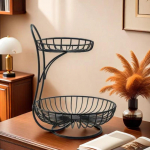 Mitmekihiline Euroopa stiilis puuviljakorv, loominguline ja moodne puuviljavaagen elutuppa, kvaliteetse v&auml;limusega panipaik