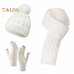 3 tk/komplekt Unisex talvem&uuml;ts Sall-kinnaste komplekt Paks kootud k&otilde;rvakaitse m&uuml;ts Kindad venivad pl&uuml;&uuml;sist voodriga tuulekindel talvekuppel nokam&uuml;tsi kaelam&auml;hise komplekt must
