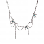 Butterfly h&otilde;bedane kaelakee naistele armas mood lahe tsirkoonist tuti kaelakeed aksessuaarid ehted