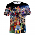 8 v&auml;rvi naljakas multikas ONE PIECE T s&auml;rk Lahe meeste t-s&auml;rk O kaelusega vabaaja Unisex t&auml;navar&otilde;ivad Anime mood Tee Camisetas Ropa Hombre XXXL