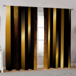 Elegantne Roosa Marmor Geomeetrilise Prindiga Kardinad 2 tk Komplekt - Kardinapuule kinnitatav disain lihtsaks paigaldamiseks Elutuppa Magamistuppa Vannituppa (W50cmxH130cm)x2&Rod Pocket brown
