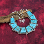 Blue Sea Sediment Kaelakee Kalliskivist ehted, 925 sterlingh&otilde;bedast reguleeritav ketiga kaelakee, kingitus naistele k&auml;sitsi valmistatud kaelakee Adjustable With 18 Inches