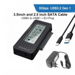 USB 3.0 &ndash; SATA IDE k&otilde;vakettaadapteri konverteri kaabel 3,5 2,5-tollise k&otilde;vaketta/SSD SATA III k&otilde;vakettaadapteri jaoks arvuti s&uuml;learvuti jaoks LED 3.5 2.5 EU