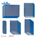 30 tk Kahepoolne tr&uuml;kkplaadi plaat 2x8 3x7 4x6 5x7 7x9cm universaalne katse sinine protot&uuml;&uuml;p tr&uuml;kkplaadid elektrooniline komplekt