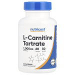 Nutricost, l-karnitiintartraat, 1000 mg, 60 kapslit (500 mg kapsli kohta)