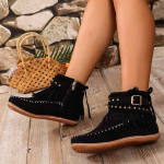 Nahast korterid naistele, pahkluu-suusasaapad, seemisnahast mood, vabaaja ja hubased jalutuskingad, 2025. aasta talv, uue kaubam&auml;rgi disainer, gooti saapad, mujer 36 pruun