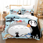 Minu Naaber Totoro Multikas 3D Voodipesukomplekt Anime Twin Full Queen King Tekikate Komplekt Padjap&uuml;&uuml;riga 2/3tk Tekikatte Komplektid 135x200cm