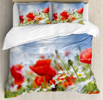 Lilleline tekikott moonidega Elavad kroonlehed Pungad Pastoraalne puhtus Looduskujundus Dekoratiivsed voodiriided Punane Roheline naistele t&auml;iskasvanutele 140x210cm 2pcs