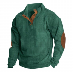 Meeste Retro 5XL Sametist P&uuml;stkrae Pullover Jakk S&auml;rk XXXL roheline